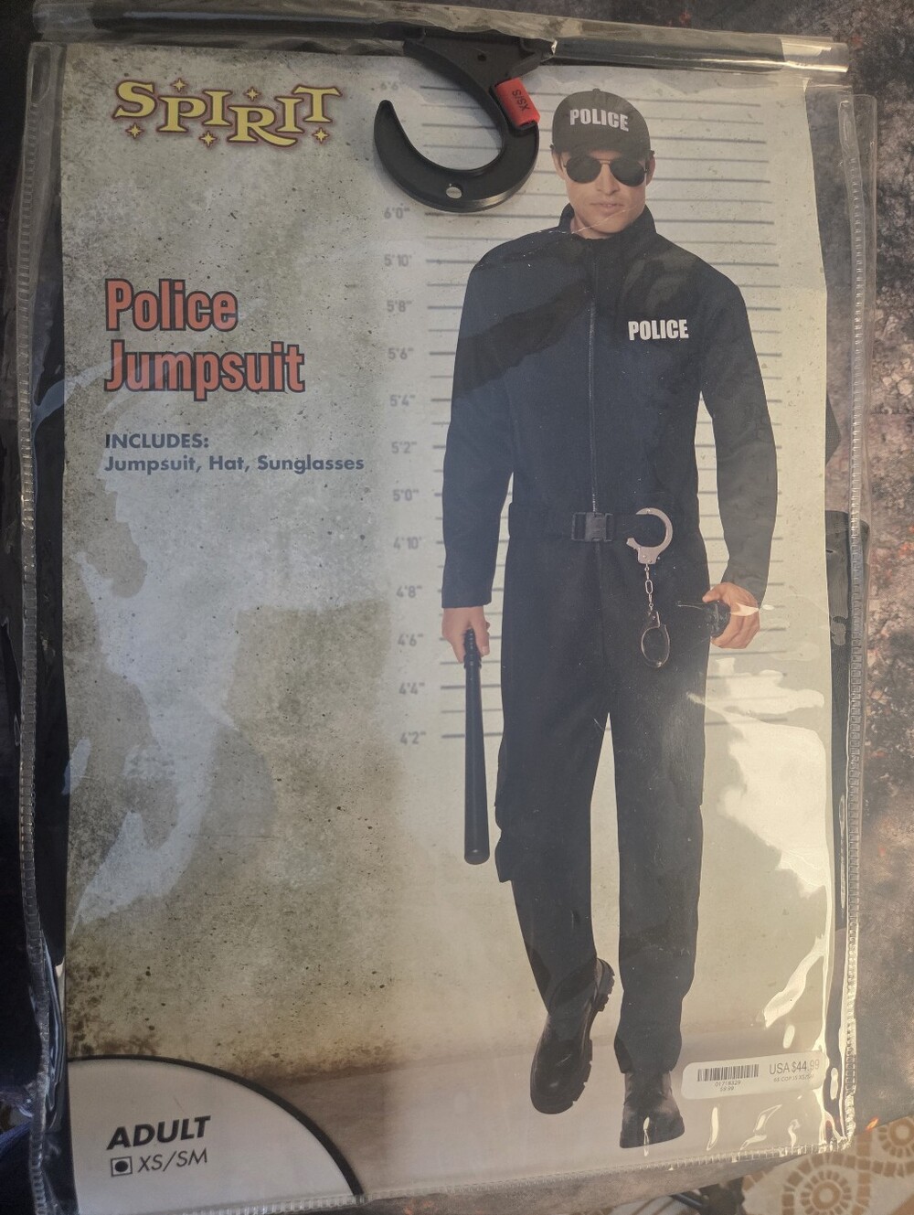 Spirit Men's Police Costume Hat and Sunglasses Set - Black